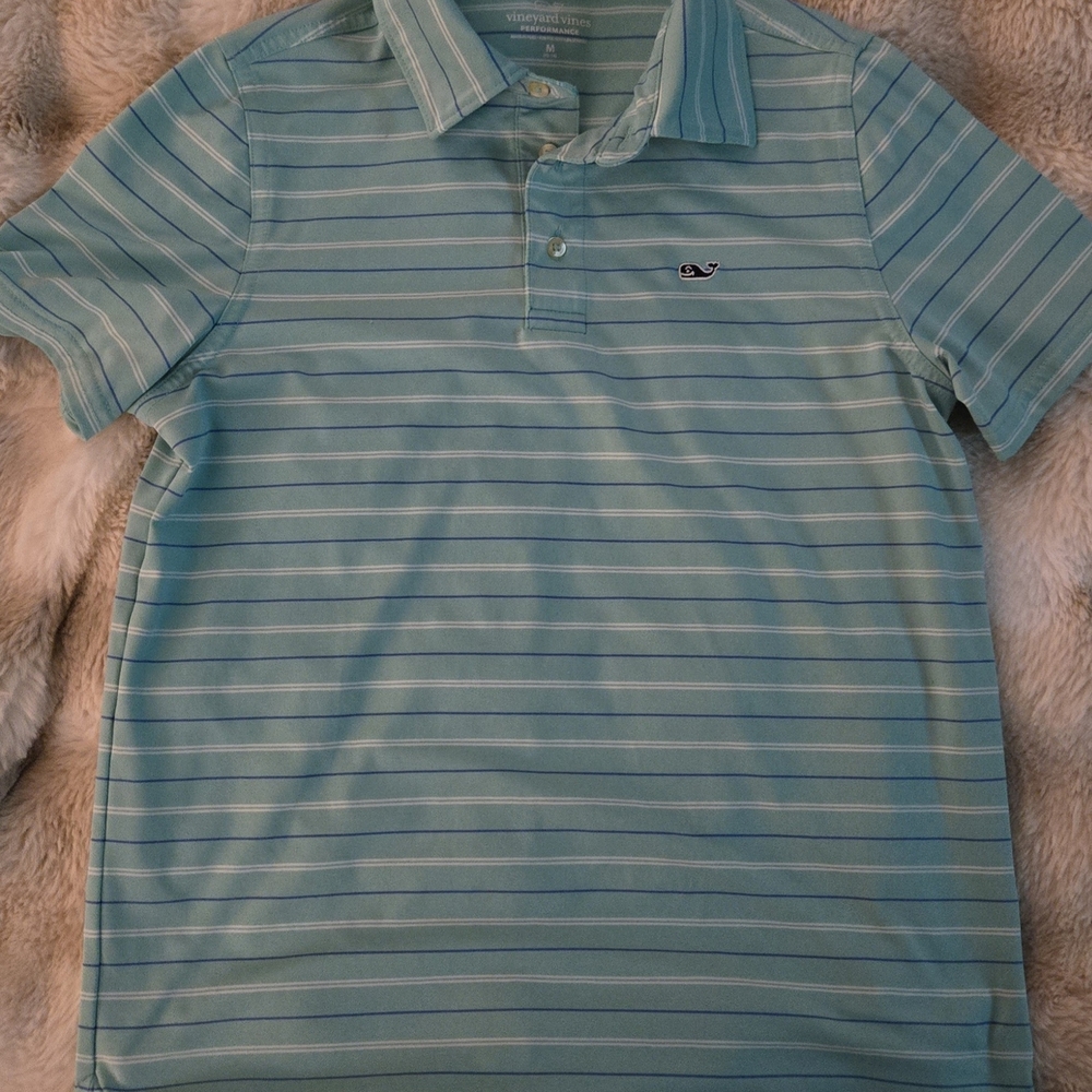 Vineyard Vines Light Blue Striped Polo Shirt